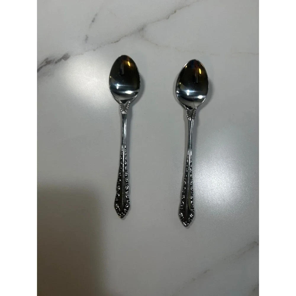 National Stainless Illusion Teaspoons Set of 2 Glossy Silverware Japan